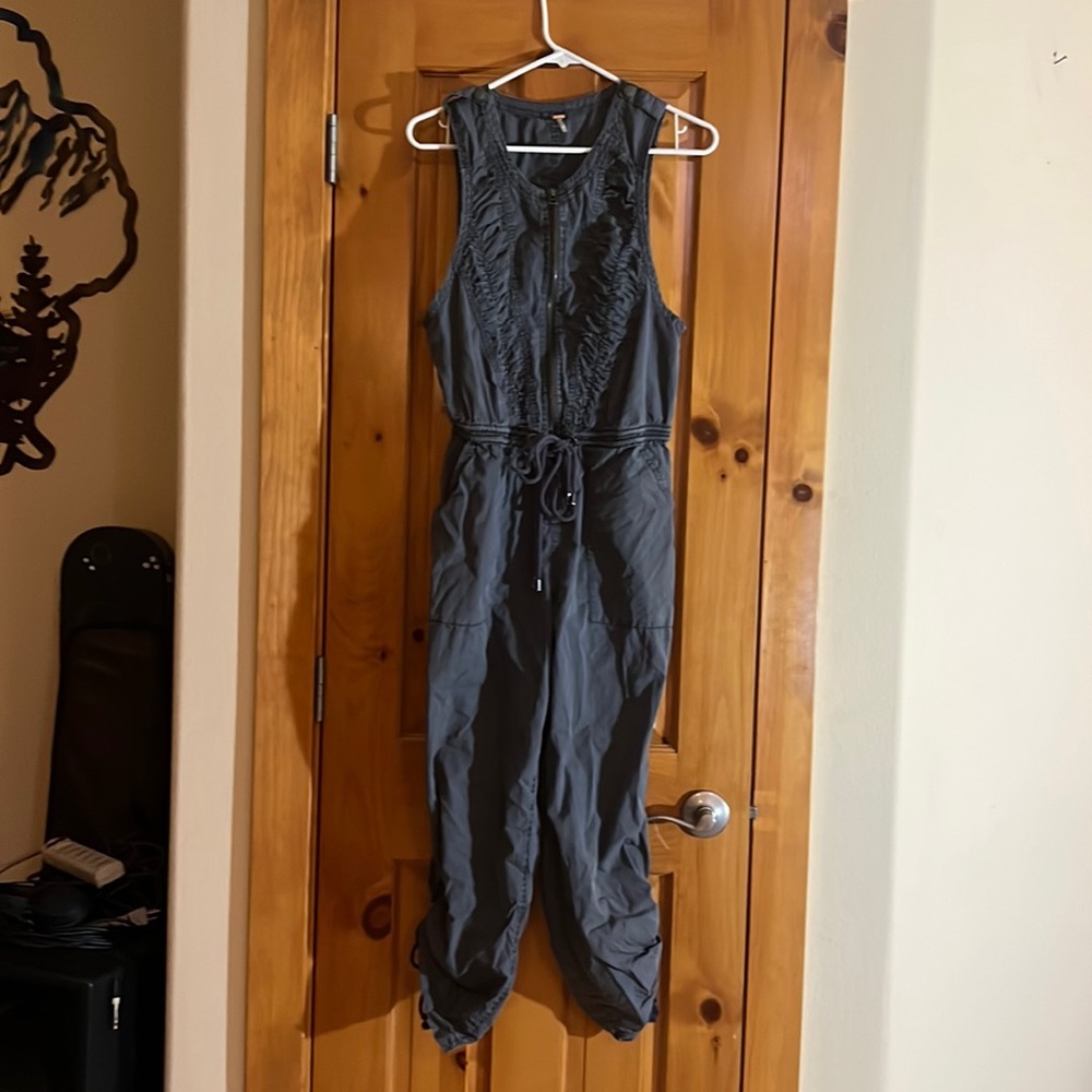 Free People- Jumpsuit Sleeveless- Size Small- Zipper Front and Drawstring Cuffs